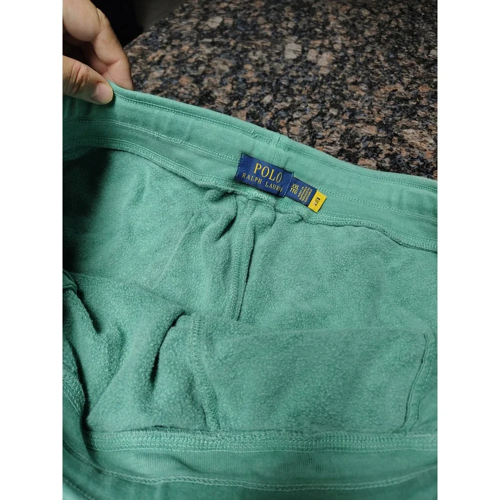 Polo Ralph Lauren Mens XXL Green Fleece Floral Graphic Sweat Shorts Drawstring